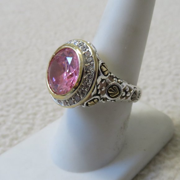 Sterling Pink Swarovski Ring - Picture 2 of 8